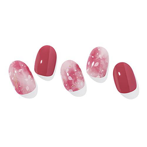 ohora Semi Cured Gel Nail Strips (N Allure) - Works with Any Nail Lamps, Salon-Quality, Long Lasting, Easy to Apply & Remove - Includes 2 Prep Pads, Nail File & Wooden Stick - Pink