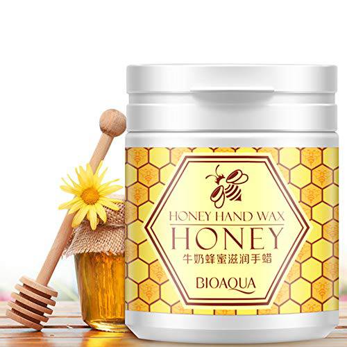 BIOAQUA Natural Honey & Milk Gentle Hand Wax Soft Peel Off Mask Silky Skin Natural Extracts Moisturizing Hydrating Nourish 170g