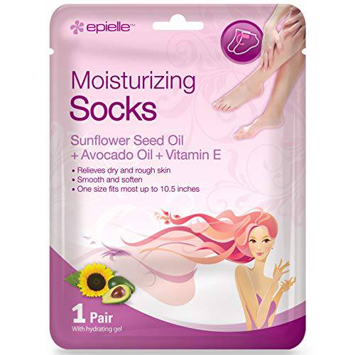 Epielle Moisturizing Socks, 1 Pair with Hydrating Gel (2 Pack)