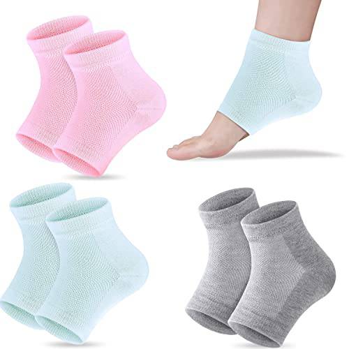 3 Pairs Moisturizing Gel Heel Socks Open Toe Socks Cracked Gel Heel Socks Foot Toeless Heel Repair Socks for Women Dry Hard Cracked Feet