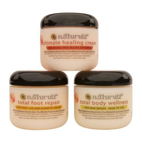 Naturulz Bundle - 3 Items Ultimate Healing Cream, Total Foot Repair, Total Body Wellness