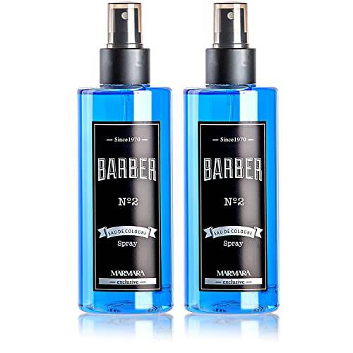 Marmara Barber Cologne - Best Choice of Modern Barbers and Traditional Shaving Fans (No 2 Blue, 250ml x 2 Bottles)