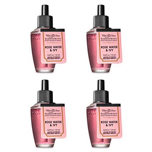 Bath and Body Works 4 Pack Rose Water and Ivy Fragrance Refill. 0.8 Oz.