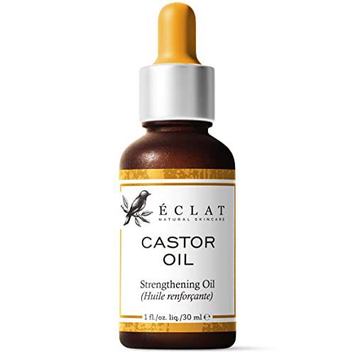 Eclat Skincare Organic Castor Oil for Eyelashes, Eyebrows, Skin, Hair, Nails & Face- Natural Oil Brow/Eyelash Growth Serum - Best Castor Oil for Hair Growth, Eye Lash Boost 1oz +Applicator