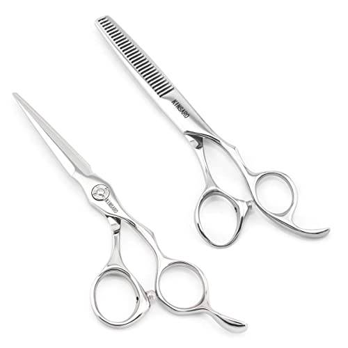5.5 INCH Hair Scissors Hair Cutting Scissors Hair Shears Barber Scissors and 5.5 INCH Hair Thinning Scissors Thinning Shears Barber Scissors Set Kinsaro