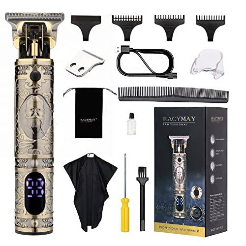 RACYMAY Professional Hair Trimmer for Men Beard Trimmer for Men Cordless T Blade Trimmers for Barbers Retro Mens Grooming Trimmers for Thick&Hard Hair LED Display