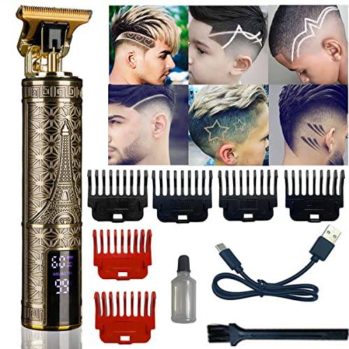 goldseaside Hair Clippers for Men, Approaching Zero Gapped T-Blade Hair Trimmer, Professional Electric Rechargeable Hair & Beard Trimmer for Hair & Beard Trimmer