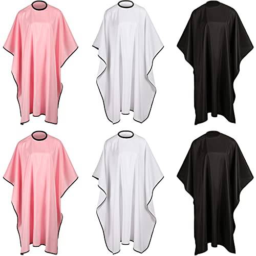 6 Pcs Hair Stylist Cape Nylon Waterproof Barber Cape Salon Cape with Adjustable Neck Size Styling Hairdresser Haircut Apron