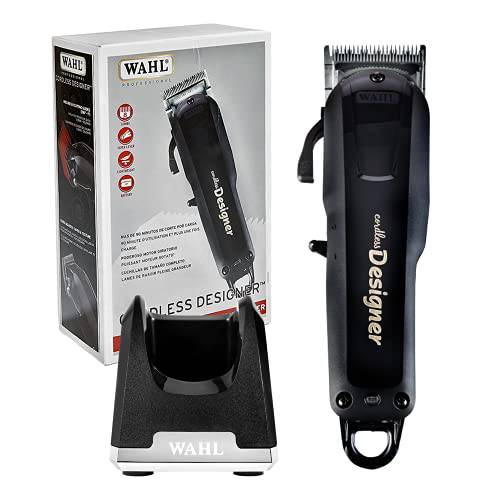Wahl Professional - Cordless Designer Clipper 8591-90 Minute Run Time - Includes Weighted Cordless Clipper Charging Stand 3801 - for Professional Barbers and Stylists