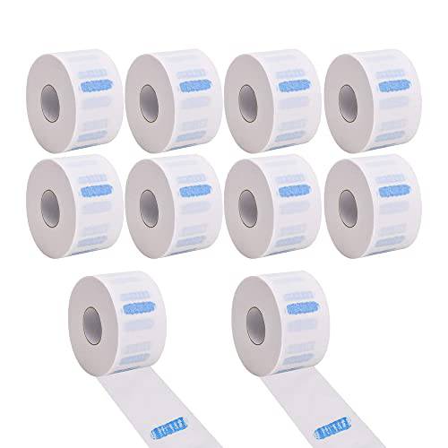 10 Rolls Disposable Barber Paper Neck Strips Disposable Neck Paper,Professional Stretchy Paper Neck Band Protector Hairdressing Accessory Tool