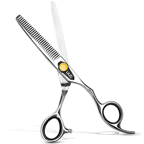 Professional Hair Thinning Scissors 6.5 Inches ULG Blending Teeth Shears Texturizing Haircut Scissors Japanese Stainless Steel with Adjustable Tension Screw for Salon Barber Hairdresser