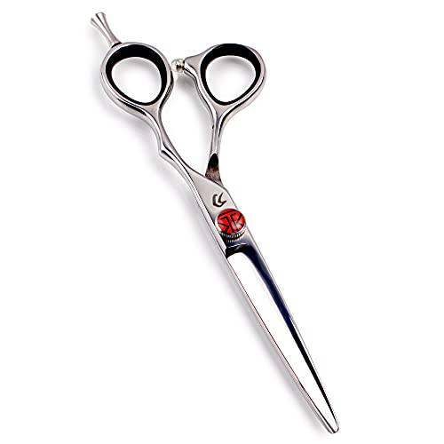 Tokko Katana Classic Professional Razor Edge 440C Japanese Stainless Steel Hair Cutting Scissors 6.5 Barber Shears With Adjustment Screw and Leather Case