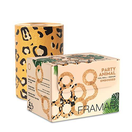 Framar Party Animal Embossed Roll Aluminum Foil, Hair Foils For Highlighting - Medium 320 ft