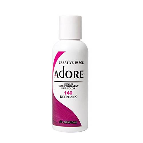 Adore Semi-Permanent Haircolor 140 Neon Pink 4 Ounce (118ml)