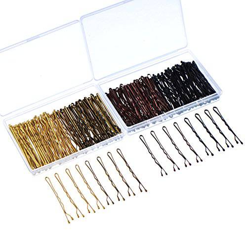 Hicarer 200 Pieces Bobby Pins 4 Colors Hair Pins Hair Clips with Clear Boxes for Girls and Women