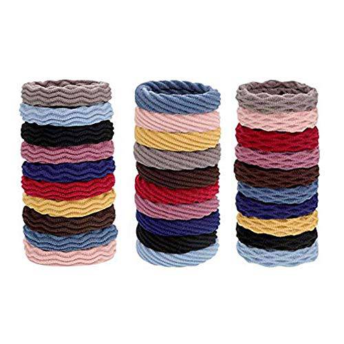 ZBORH 30 Pcs Hair Ties, Non-Slip and Seamless Hair Bands for Thick Heavy and Curly Hair, Lightweight Highly Elastic and Stretchable