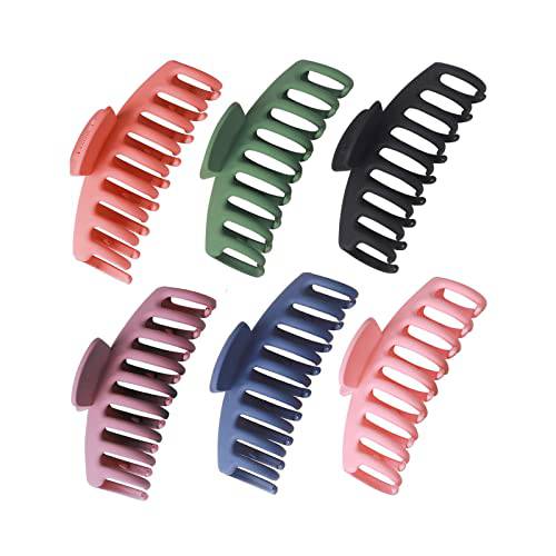 6 Pcs Big Hair Claw Clips 4.33 Inch Matte Large Claw Clips Nonslip Strong Hold for Women and Girls Hair