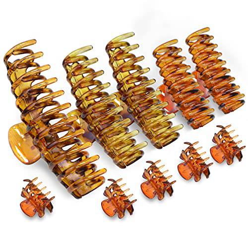 Hair Claw Clips, 10 PCS Hair Clips Claw Clips for Thick Thin Hair, Assorted Size Hair Clips for Women Girls Tortoiseshell