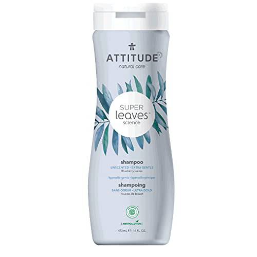 ATTITUDE Hair Shampoo, EWG Verified, Plant- and Mineral-Based Ingredients, Vegan and Cruelty-free Beauty and Personal Care Products, Unscented, 16 Fl Oz
