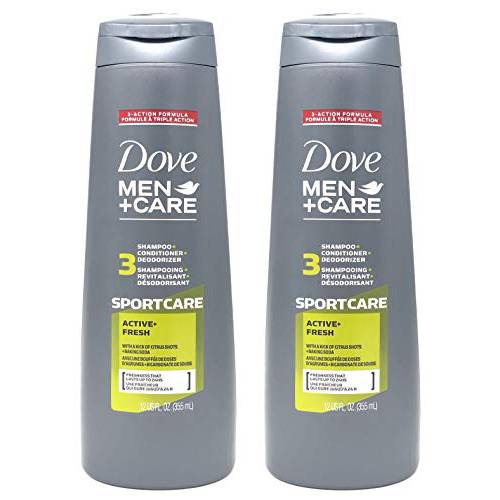 Dove Men+Care 2-in-1 Shampoo and Conditioner, Sportcare Active Fresh, 12 oz (Pack of 2)