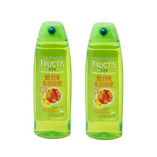 Garnier Fructis Shampoo Sleek & Shine 13 Ounce Frizzy/Dry (384ml) (2 Pack)