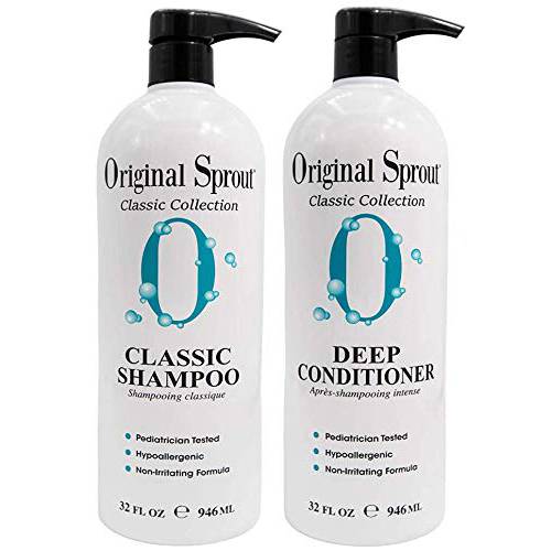 Original Sprout Classic Shampoo and Deep Conditioner Bundle. Sulfate Free Shampoo and Deep Conditioning Treatment for Classic Hair Care. 32 oz each. (Packaging May Vary)