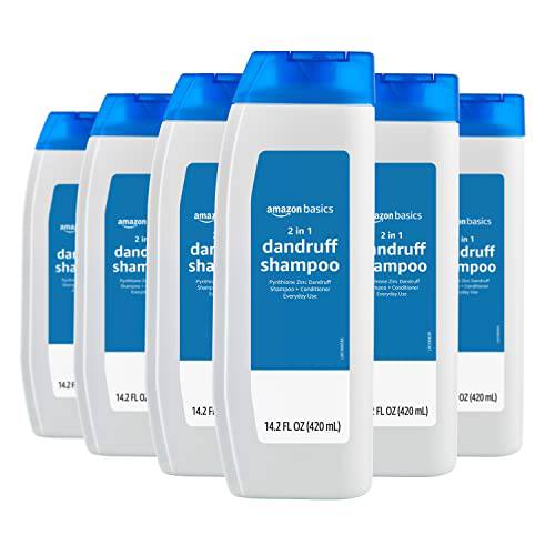 Amazon Basics 2-in-1 Dandruff Shampoo & Conditioner, Gentle and pH Balanced, 14.2 Fluid Ounces, 6-Pack (Previously Solimo)