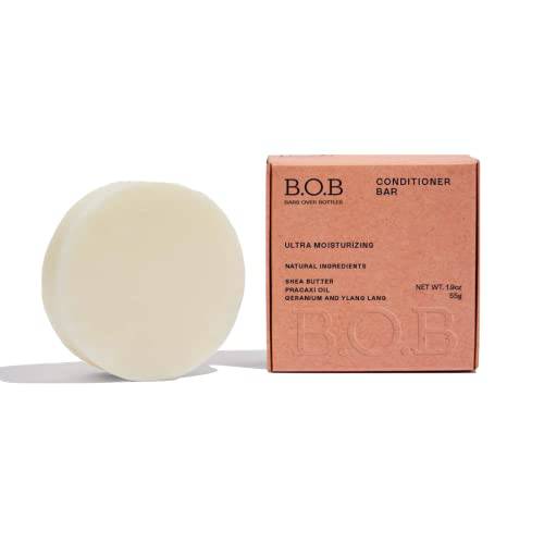 B.O.B BARS OVER BOTTLES Solid Conditioner for Intense Moisture |Frizz Control| Hair Care, Ideal Ph Balance | Natural, Vegan | Eco-friendly, Sustainable, Plastic Free | Waterless & Zero Waste