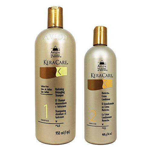 Avlon Keracare Sulfate Free Hydrating Shampoo and Humecto Creme Conditioner, 2 Count