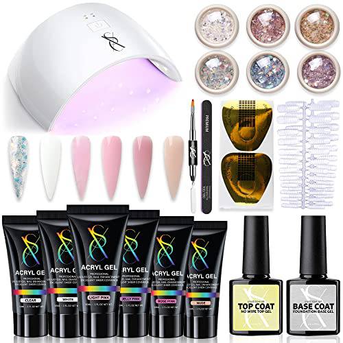 SXC Cosmetics Poly Extension Gel Nail Kit All in One Gel Nail Art Extension Starter Kit for beginners (Classic Series)