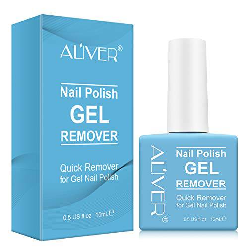 ALIVER Gel Nail Polish Remover, Magic Gel Polish Remover - Effectively and Easily Removes Gel Nail Polish Within 2-4 Minutes - 0.5 Fl Oz