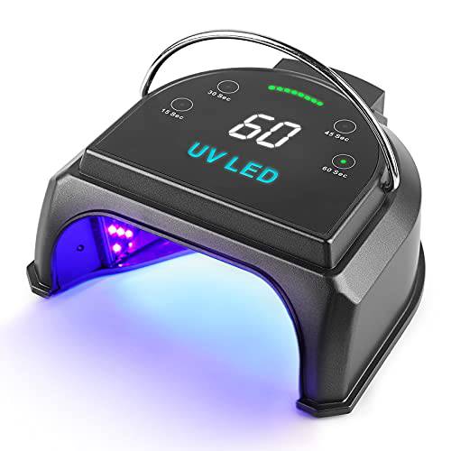 gelpal 80W Professional Cordless UV LED Nail Lamp, UV Lights for Nails with 45 Beads and Rechargeable Battery, Portable LED Gel Nail Curing Dryer, Nail Polish Machine for Salon or Home, Black