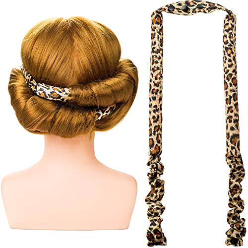 OIIKI Heatless Curl Ribbon, Extra Large Ribbon Diy Big Barrel Curlers, Heatless Hair Curlers, Spiral Curlers Hair Rollers, for Most Hairstyles (Leopard)