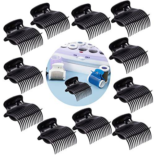 Hot Roller Clips Hair Curler Claw Clips Replacement Roller Clips for Women Girls Hair Section Styling (Black)