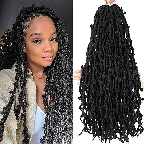 Butterfly Locs Crochet Hair 24 Inch 6Packs Pre Looped Distressed ButterflyLocs Crochet Braids Soft Messy Butterfly Locs Crochet Hair Distressed Locs Hair Extensions (24Inch(Pack of 6), 1B)
