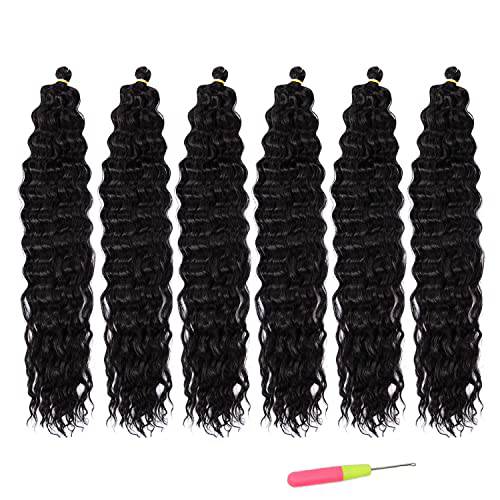 22inch Ocean Wave Braiding Hair Extensions 6packs 350 copper red Long Deep Curly Wave Braid Hair Synthetic Deep Wave Braids Hair for Women