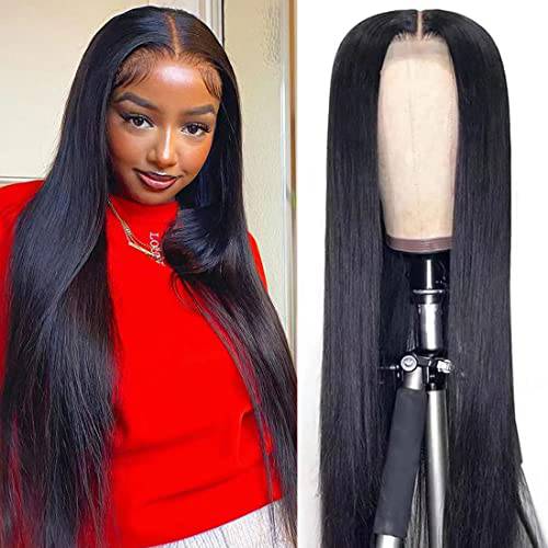 Vedusal Lace Front Wigs Human Hair Straight 13x4x0.5 T Part Lace Frontal Human Hair Wig for Black Women T Part Lace Front Wigs Human Hair Pre Plucked (22inch 150% density)