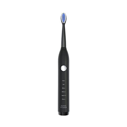 SonicPower Electric Toothbrush Kit, Ultra Portable & Lightweight with 5 Cleaning Modes, 1 Year Supply of Brush Heads, Rechargeable Battery, Mirror Mount & Travel Cap Included, 4 Color Options