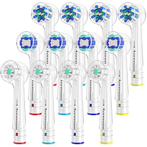 Aoremon Toothbrush Heads Compatible with Oral B Braun Electric Toothbrush Precision Clean Cross Action Pro GumCare 7000 1000 3000 5000 9600, 12 Pack