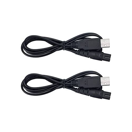 USB Charging Cable for Nicwell, Fairywill, Aquasonic, MOSPRO, Nicefeel, Zerhunt, Oralfree, Waterfloss, Tovendor, Hangsun, Initio, McNaval and Cremax Water Flosser, Black, 2 Pack
