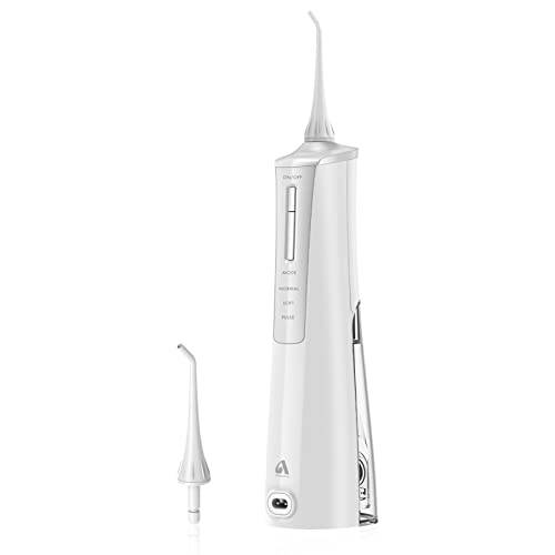 JTF Water Flossers for Teeth, Cordless Oral Irrigator with 3 Cleaning Modes and 2 Jet Tips, Rechargeable 4 Hours Lasting for 21 Days, Portable and Waterproof Flosser for Home and Travel