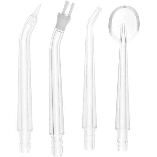 4 PCS - Replacement - Classic - Jet Tips for MAKJUNS Water Flossers and Other Oral Irrigators, Silver White