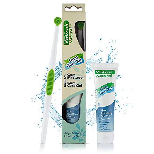 Gum Stimulator/Massager and All Natural Gum Gel - VeriFresh - Gum Care Kit for Healthy Gums