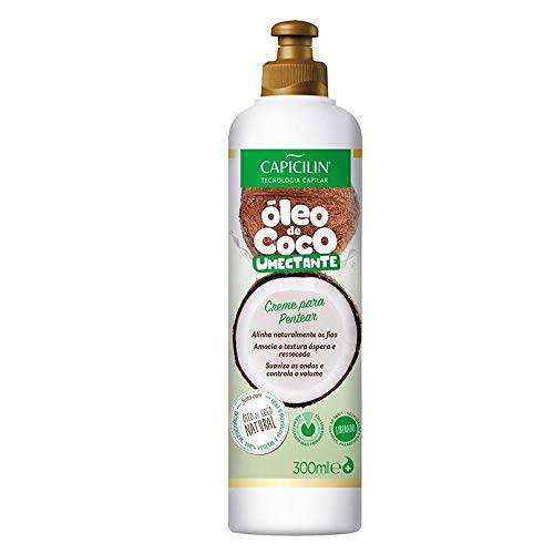 Linha Oleo de Coco Umectante Capicilin - Creme para Pentear 300 ml - (Capicilin Moisturizing Coconut Oil Collection - Combing Cream 10.14 Fl Oz)