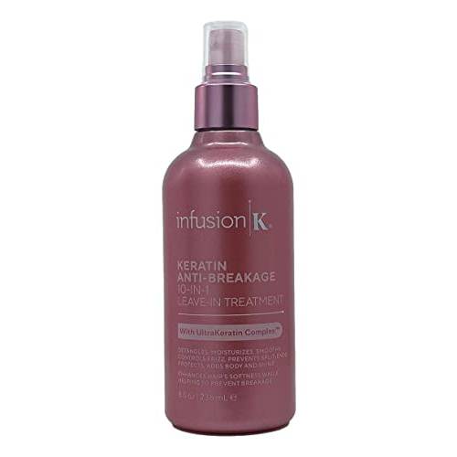 Infusion K Anti-Breakage 10-in-1 Leave In Treatment with UltraKeratin Complex - Detangle, Moisturize, Control Frizz, Repair Split Ends | Prevent Breakage | Color Safe | Paraben & Sulfate Free (8 oz)