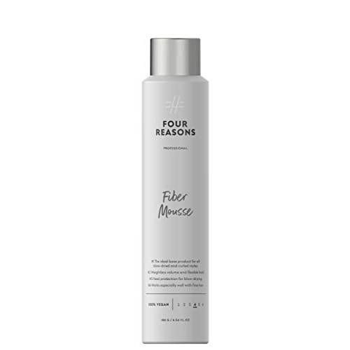 FOUR REASONS Professional Fiber Mousse - Curl Enhancing Mousse - Volumizing Thickening Mousse with Long-lasting Flexible Hold for Curly, Wavy and and Straight Hair, VEGAN 6.8 Oz