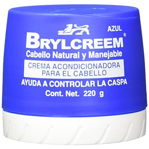 Brylcreem Dandruff Control Original Cream Mexico Edition for Men’s Hair 7.75oz Shining Styling Conditioning Blue Tub for Natural Manageable Hair