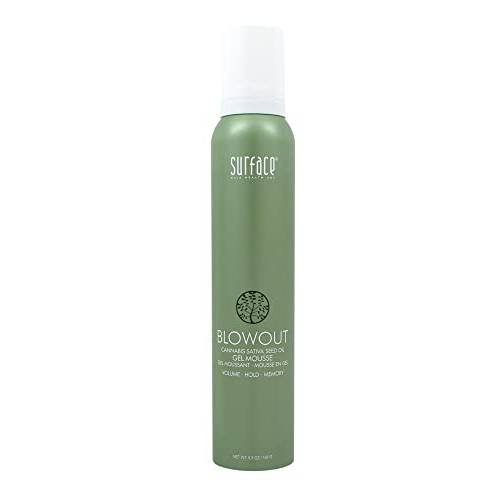 Surface Hair Blowout Gel Mousse for Women and Men, 5.5 oz - Heat Protecting, Volumizing, Lychee and Maracuja Oil - Premium Blowout Hair Products for Styling