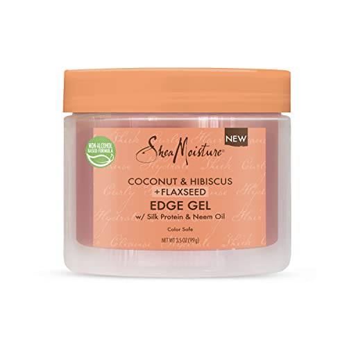 SheaMoisture Flaxseed Edge Control Gel Hair Products for Curly Hair Coconut and Hibiscus Paraben-Free Hair 3.5 oz