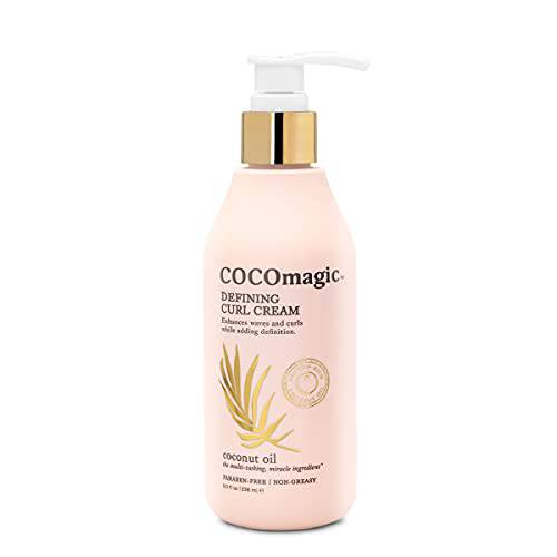 CocoMagic Defining Curl Cream | Extra Frizz Control | Protects Against Split Ends and Breakage | Paraben Free, Cruelty Free, Made in USA (8 oz)